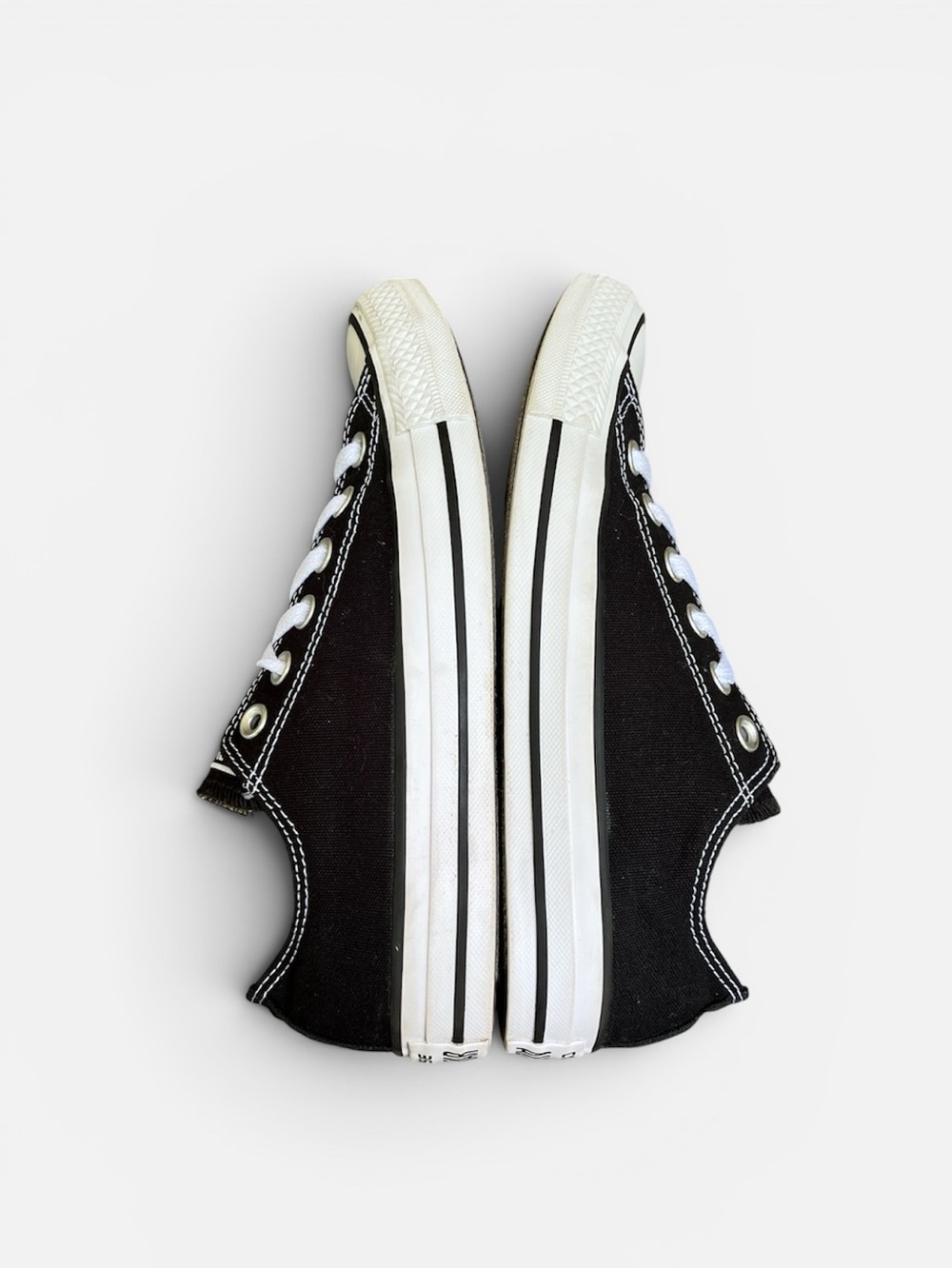 Converse Black and White Low Top Canvas Sneakers - Picture 8 of 12